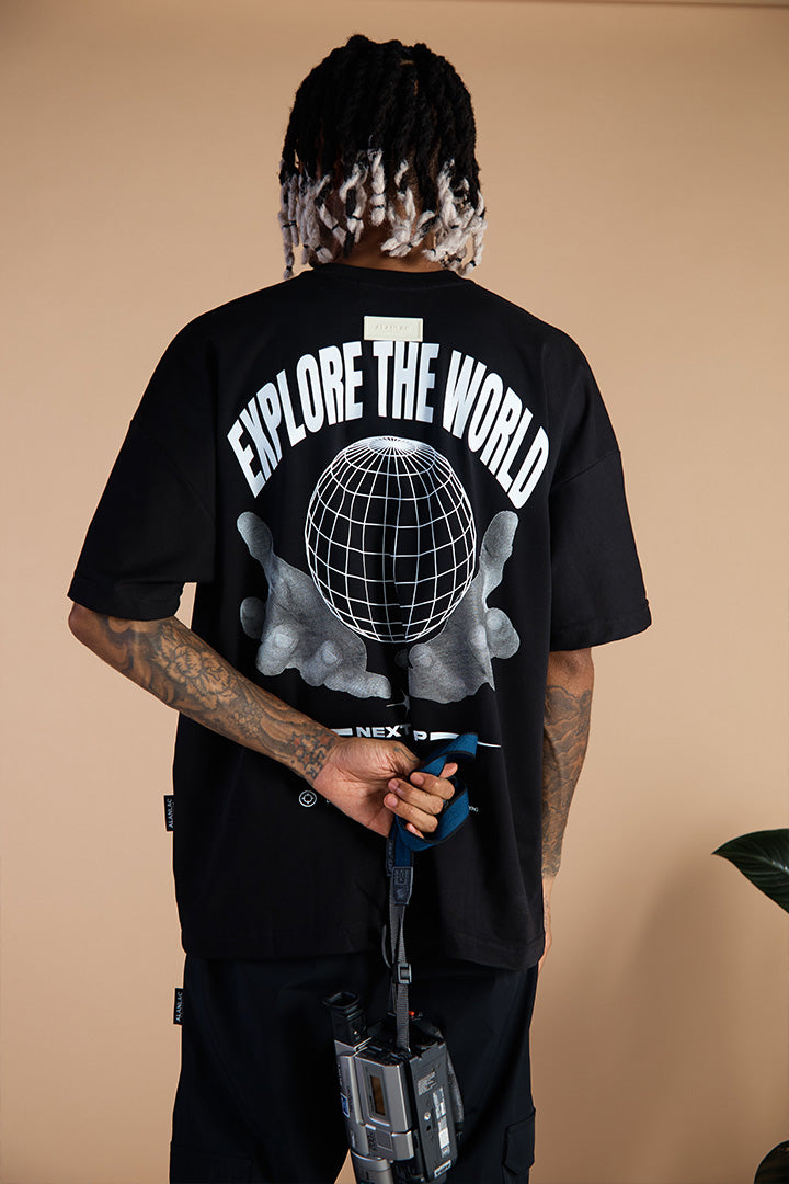 Tshirt BLACK travels oversized